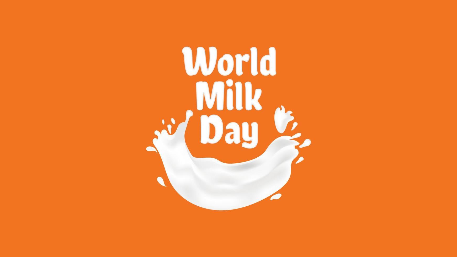 gráfico vectorial de la ilustración del día mundial de la leche. usando el esquema de color blanco y naranja. adecuado para la tarjeta de felicitación del evento del día mundial de la leche vector