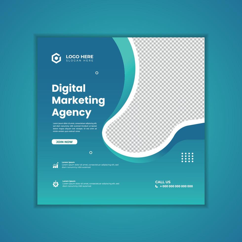 Digital marketing agency social media post template vector