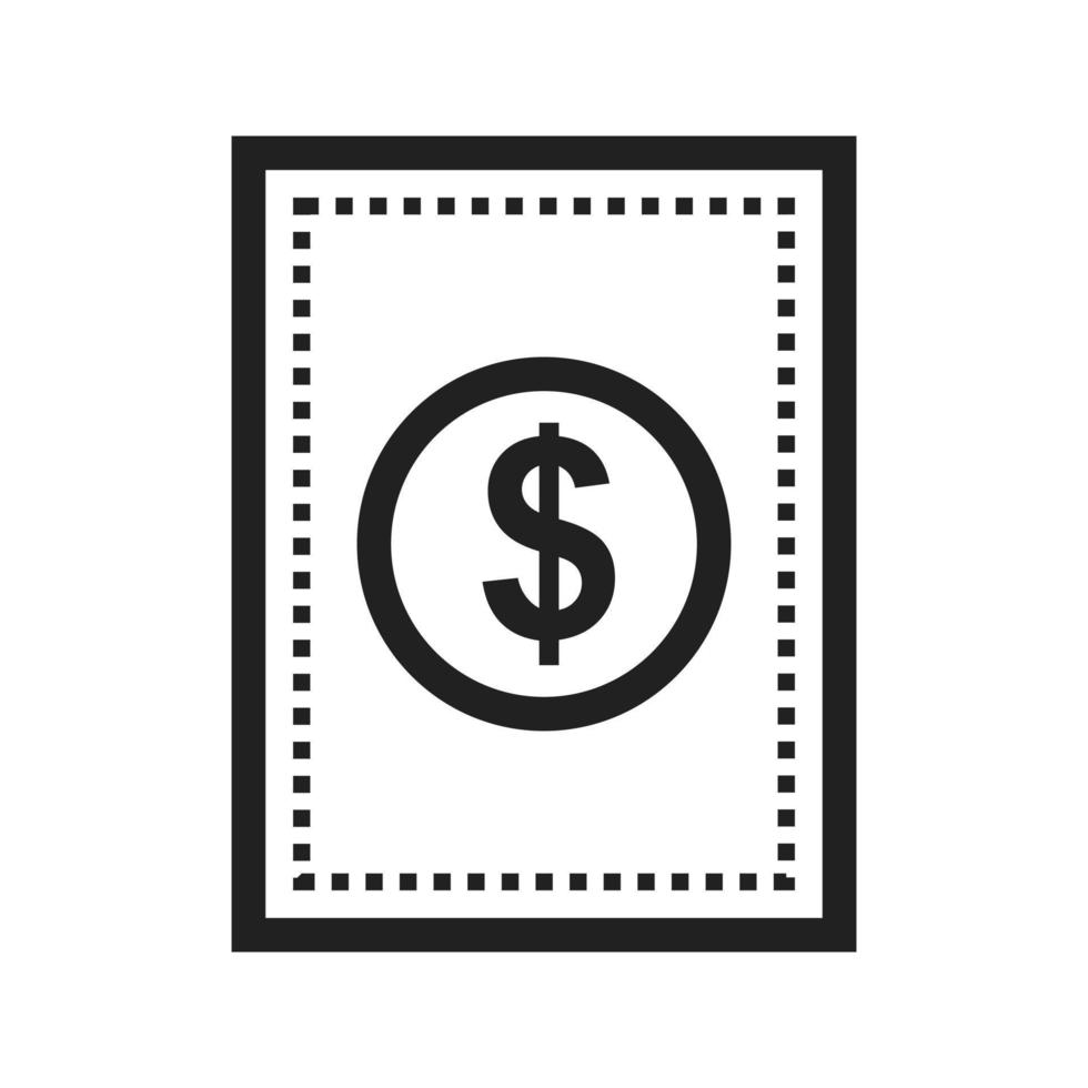 Dollar Bill Line Icon vector