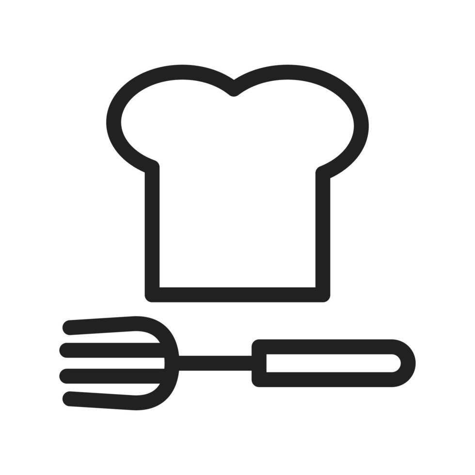 Chef Hat and Fork Line Icon vector