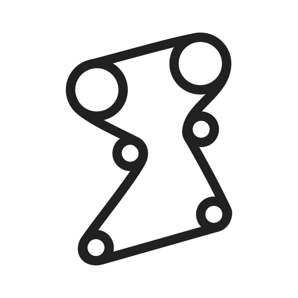 Timing Belt Line Icon vector