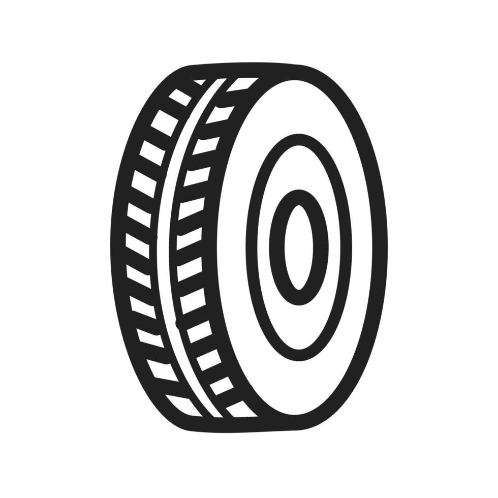 Tyre II Line Icon vector