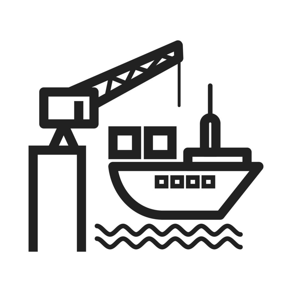 Delivery via Shipping Line Icon vector