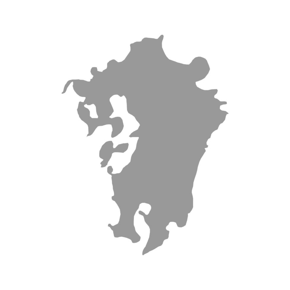 mapa vectorial de kyushu aislado sobre fondo blanco. vector