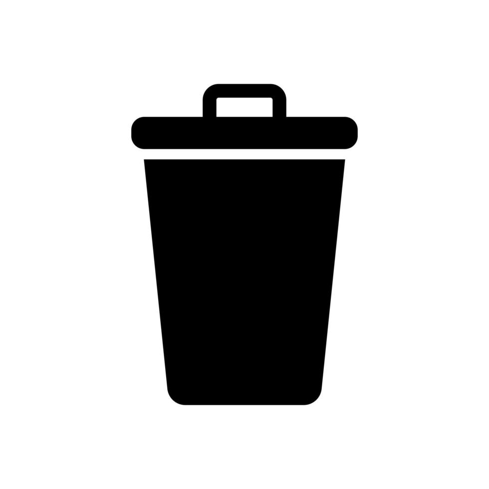 Trash can black vector icon isolated on white background