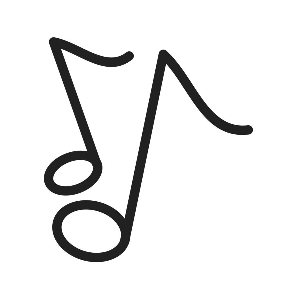 nota musical i icono de línea vector