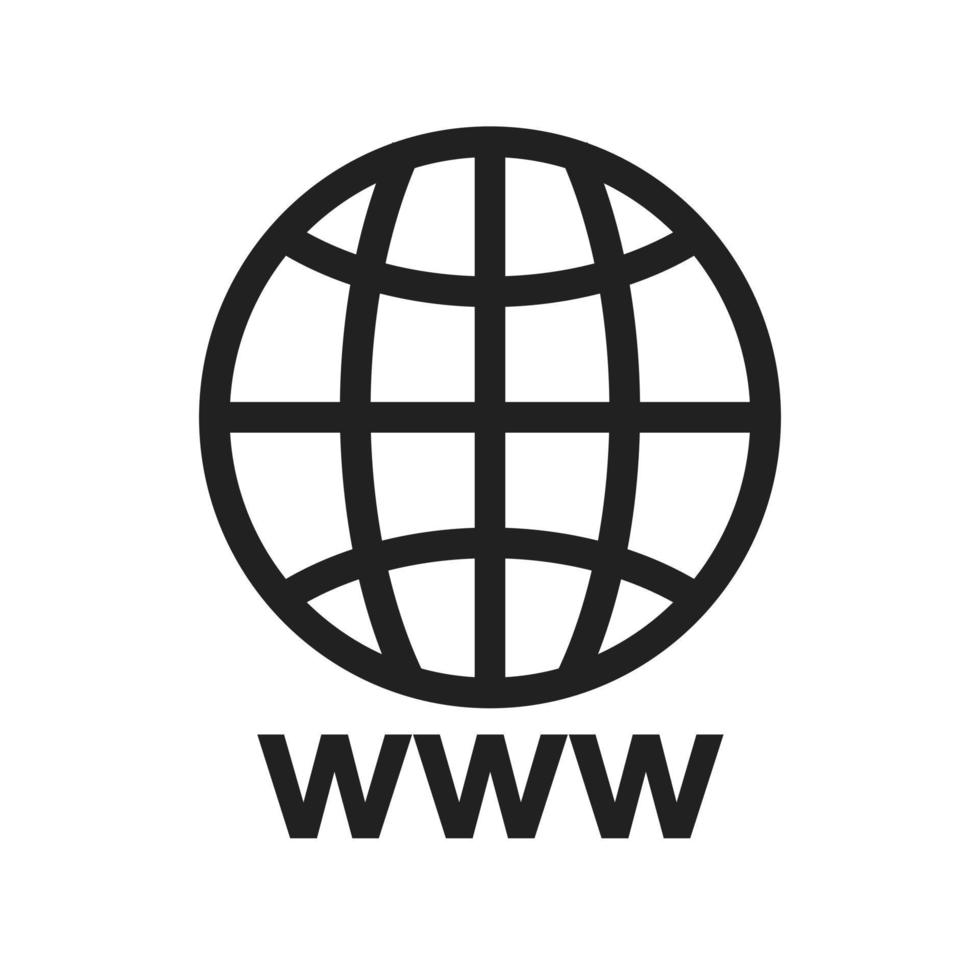 icono de línea de world wide web vector