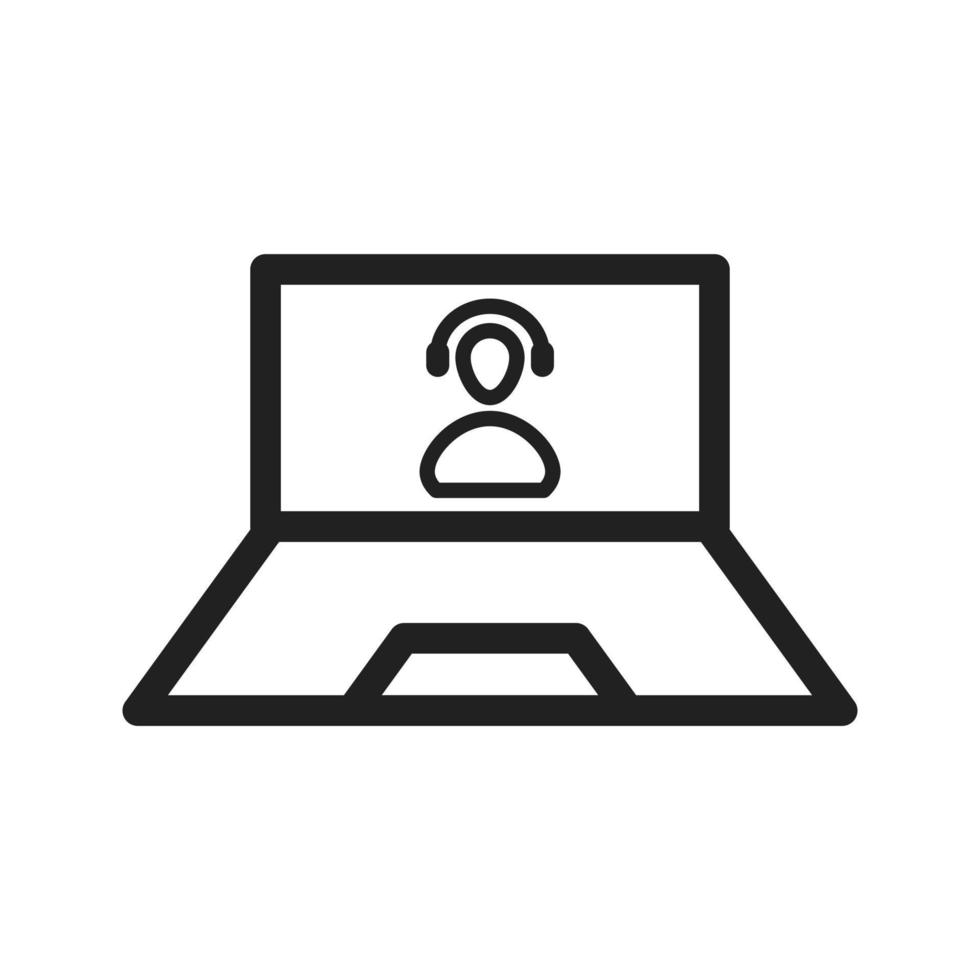 Call on Laptop Line Icon vector