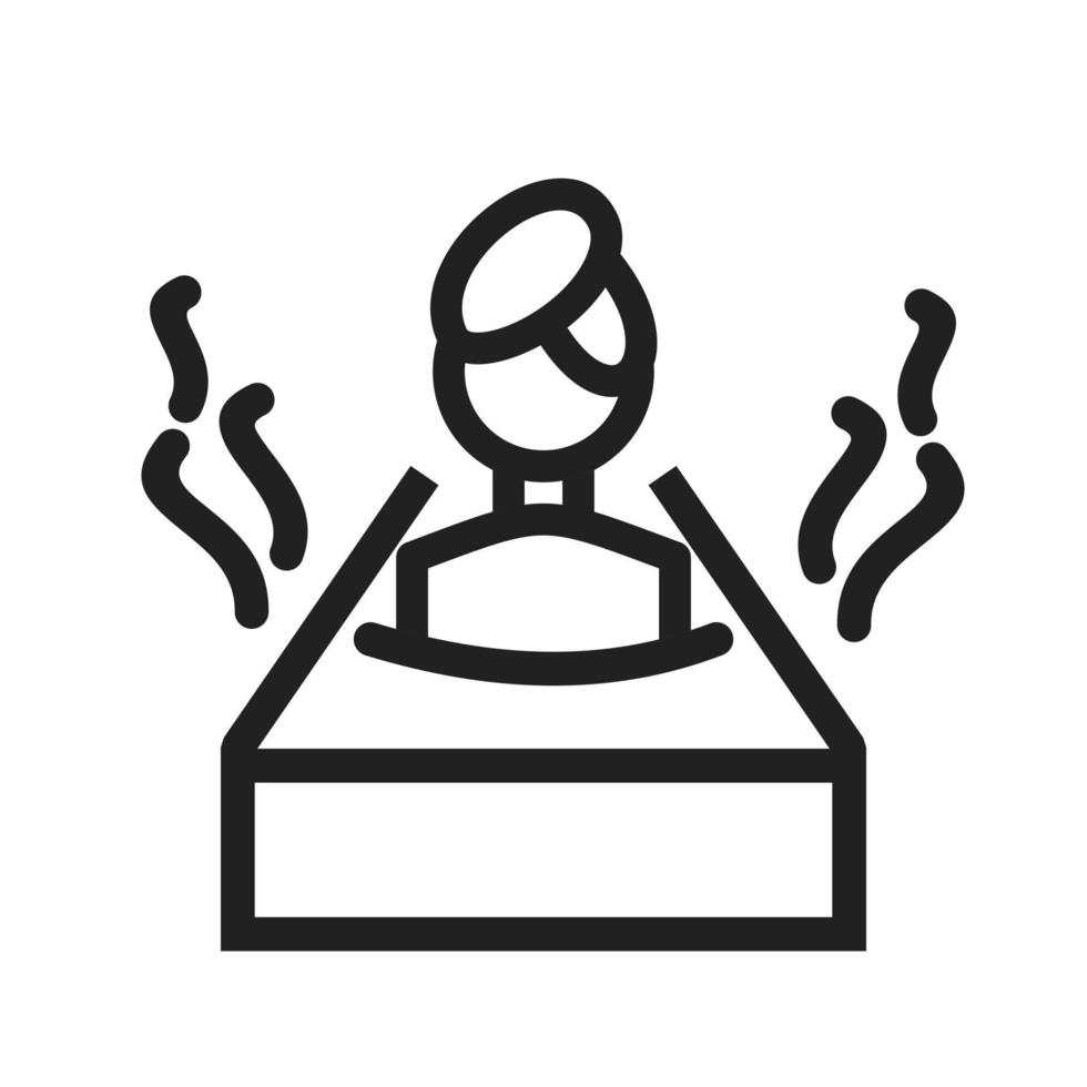 Hot Water Bath Line Icon vector