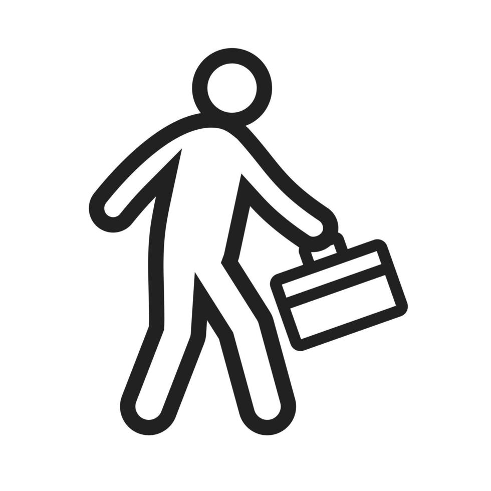 Walking with Briefcase Line Icon vector