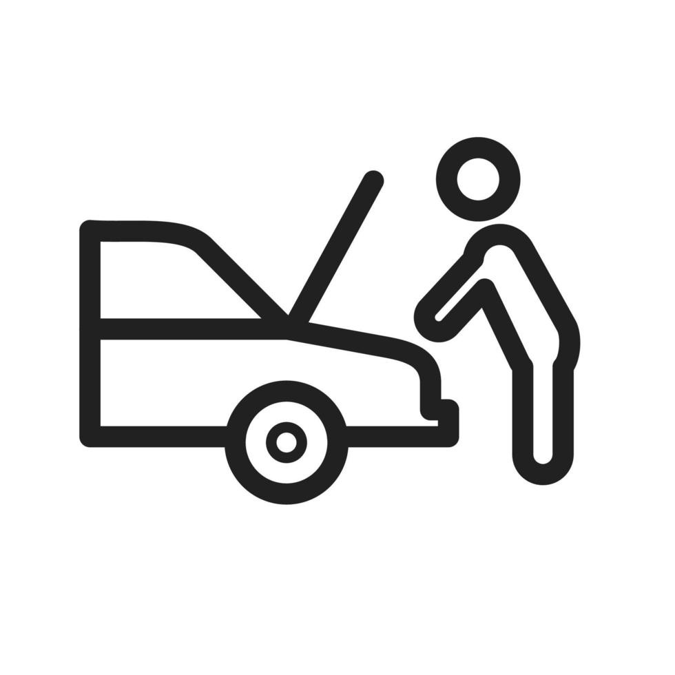 Working on Engine Line Icon vector