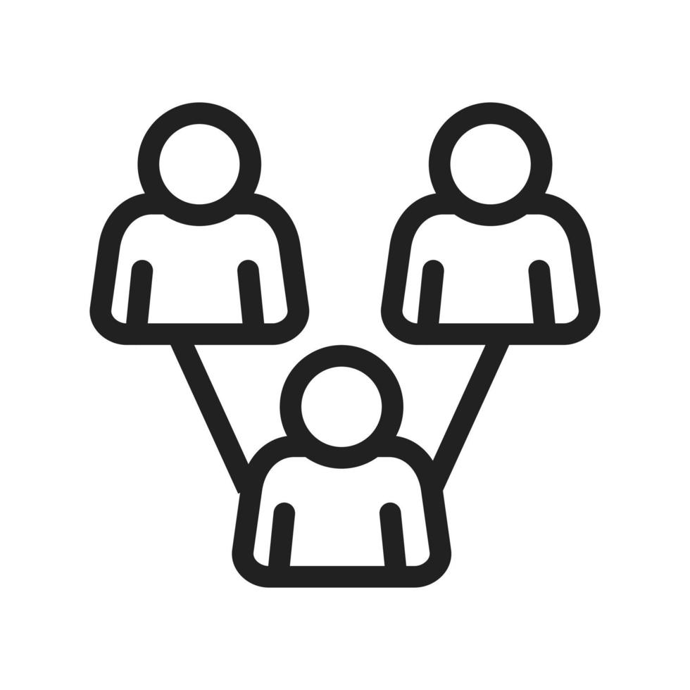Connected Users II Line Icon vector