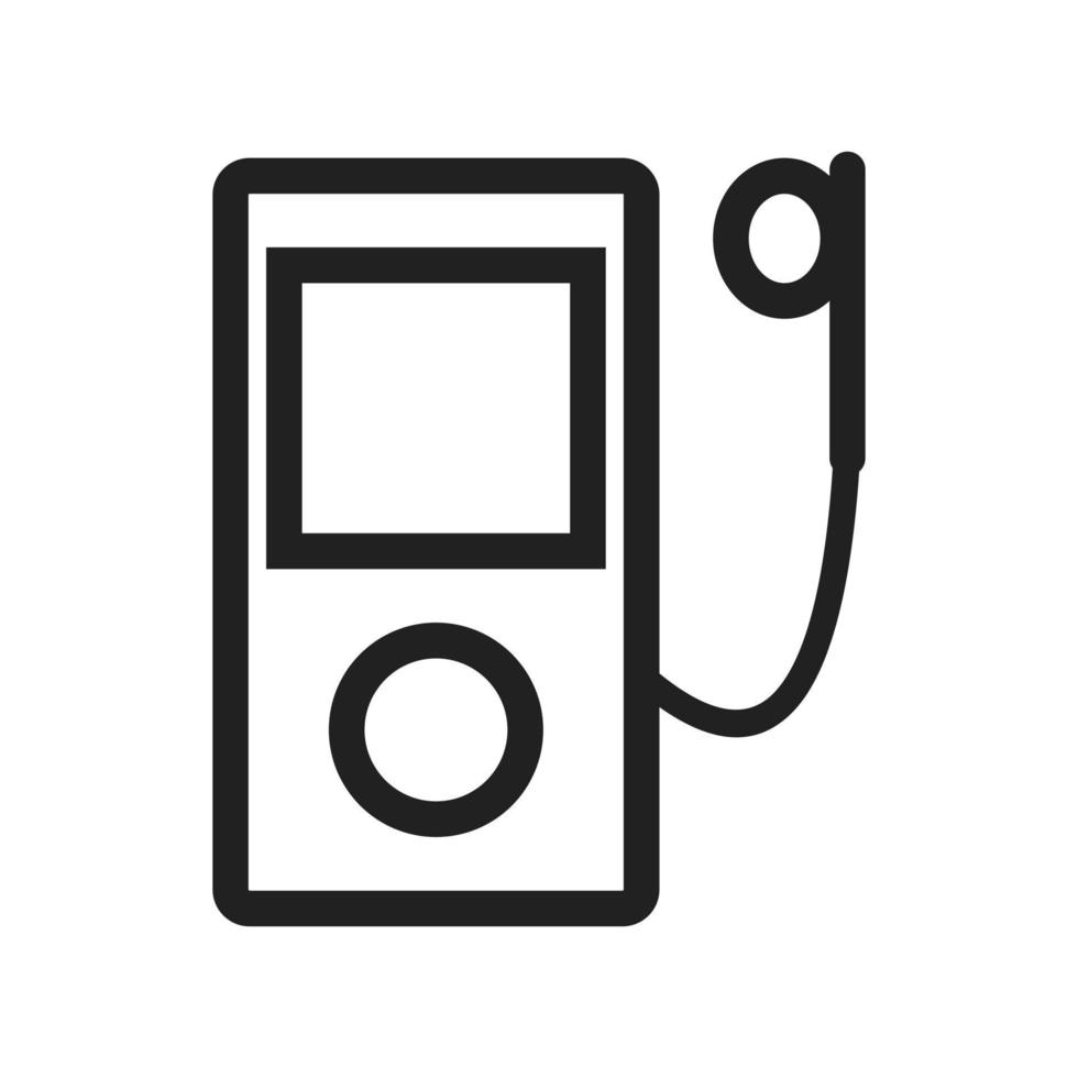 icono de línea de reproductor de mp3 vector