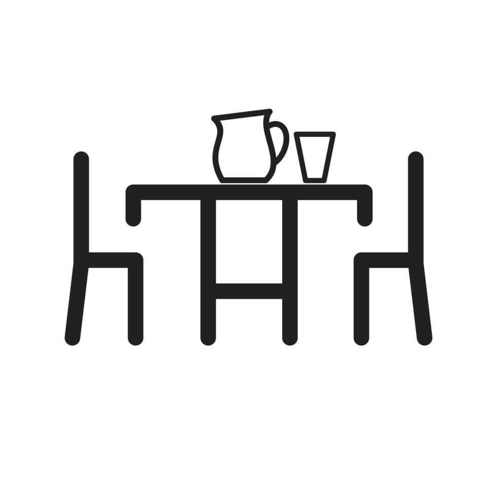 Dinner Table Line Icon vector