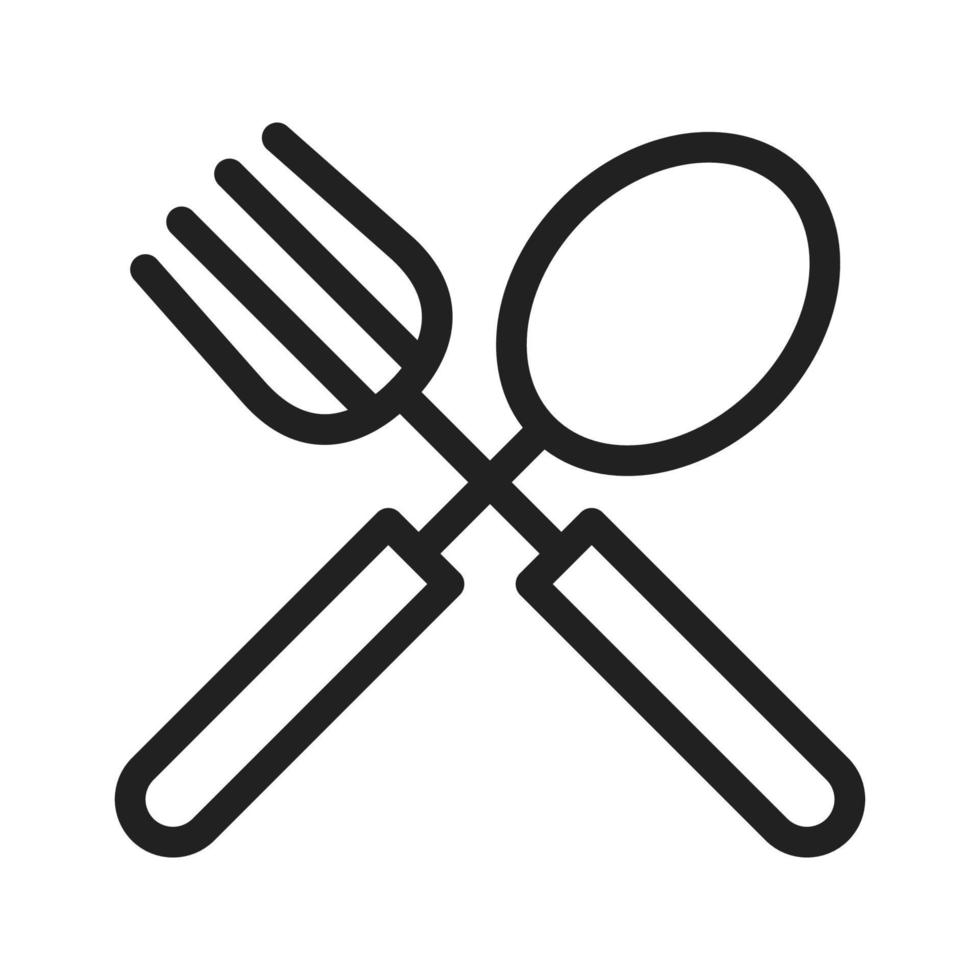 Spoon and Knife Line Icon vector