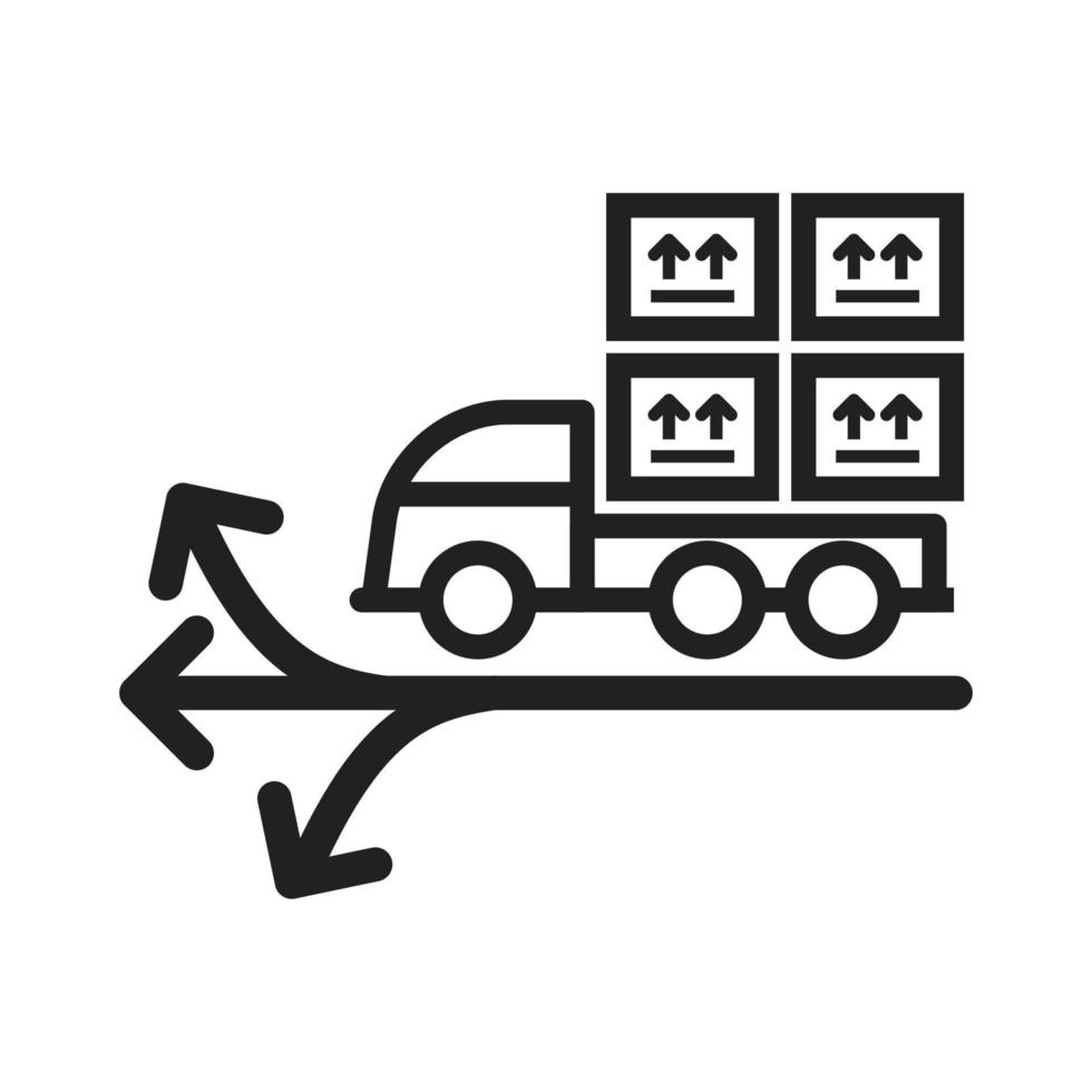 Multiple Delivery Points Line Icon vector