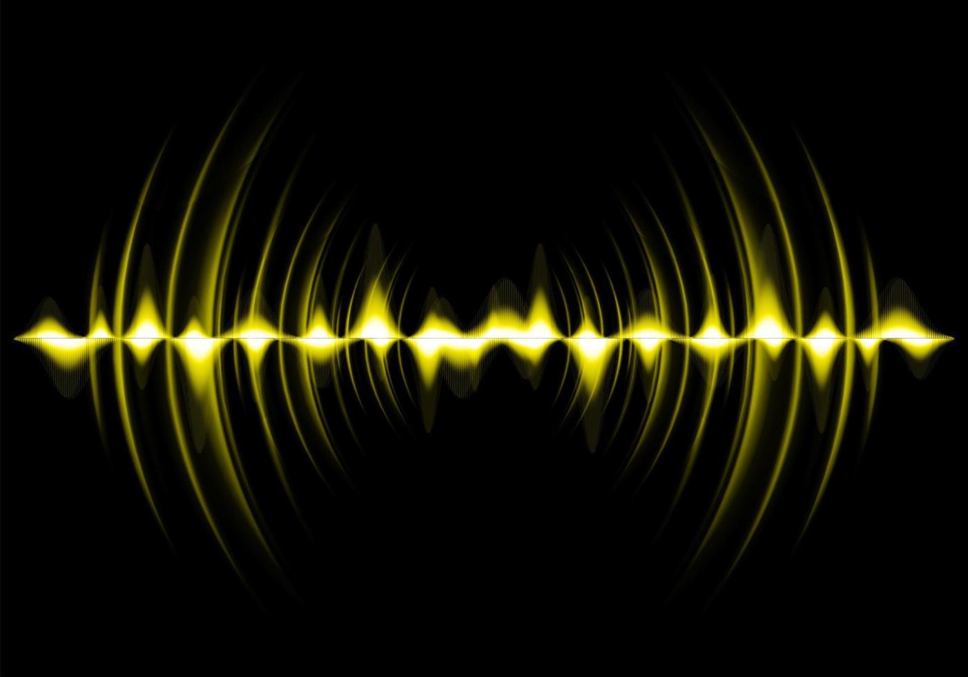 Sound waves oscillating dark light vector