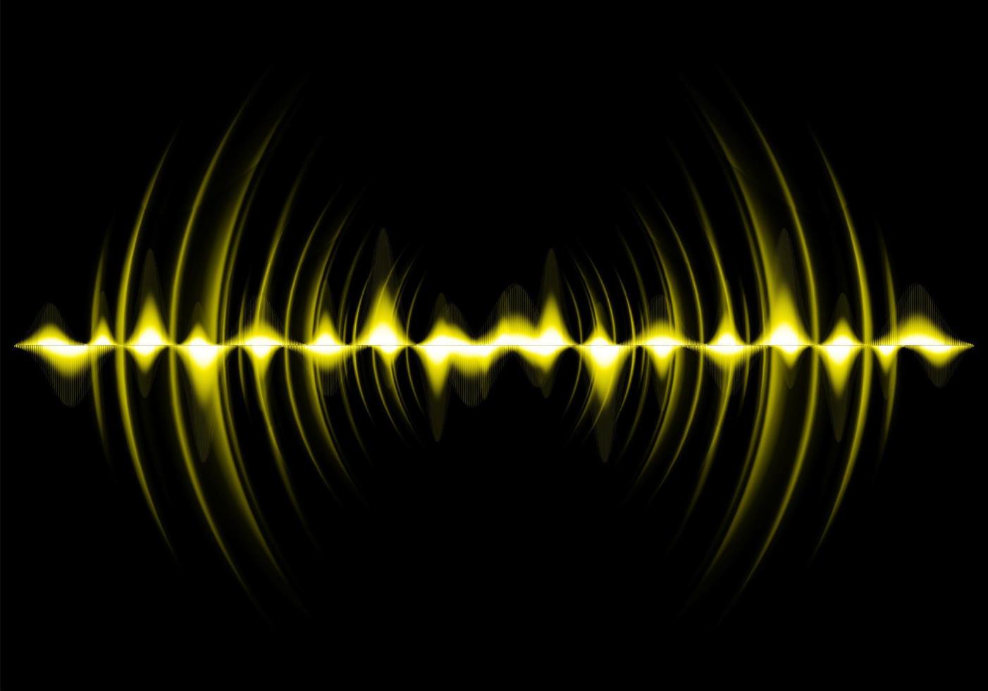 ondas de sonido oscilando luz oscura vector