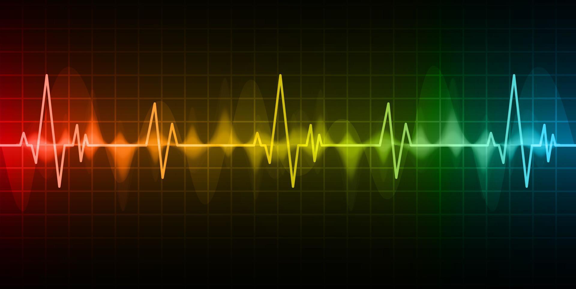 Sound waves oscillating dark light vector