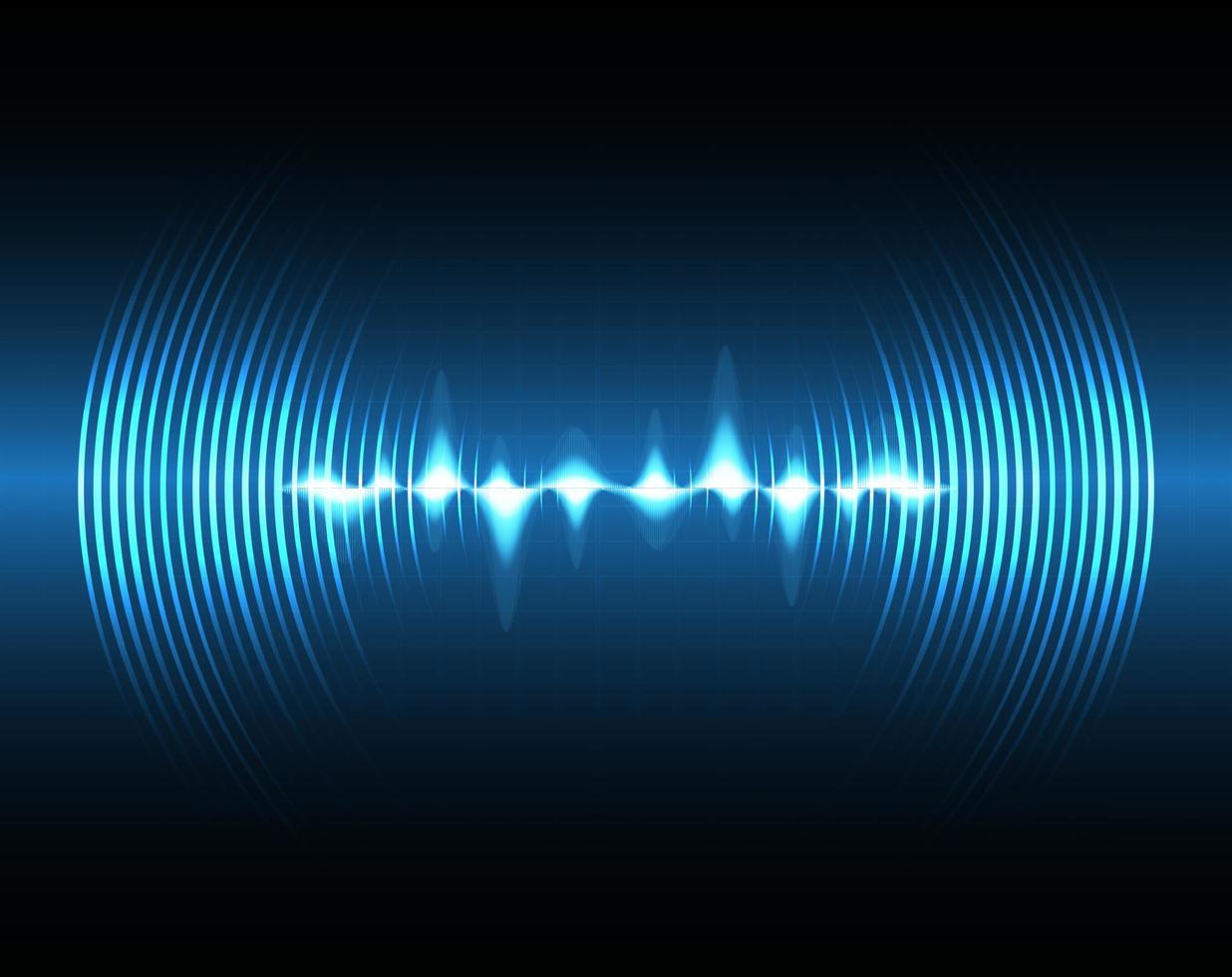 Sound waves oscillating dark light vector