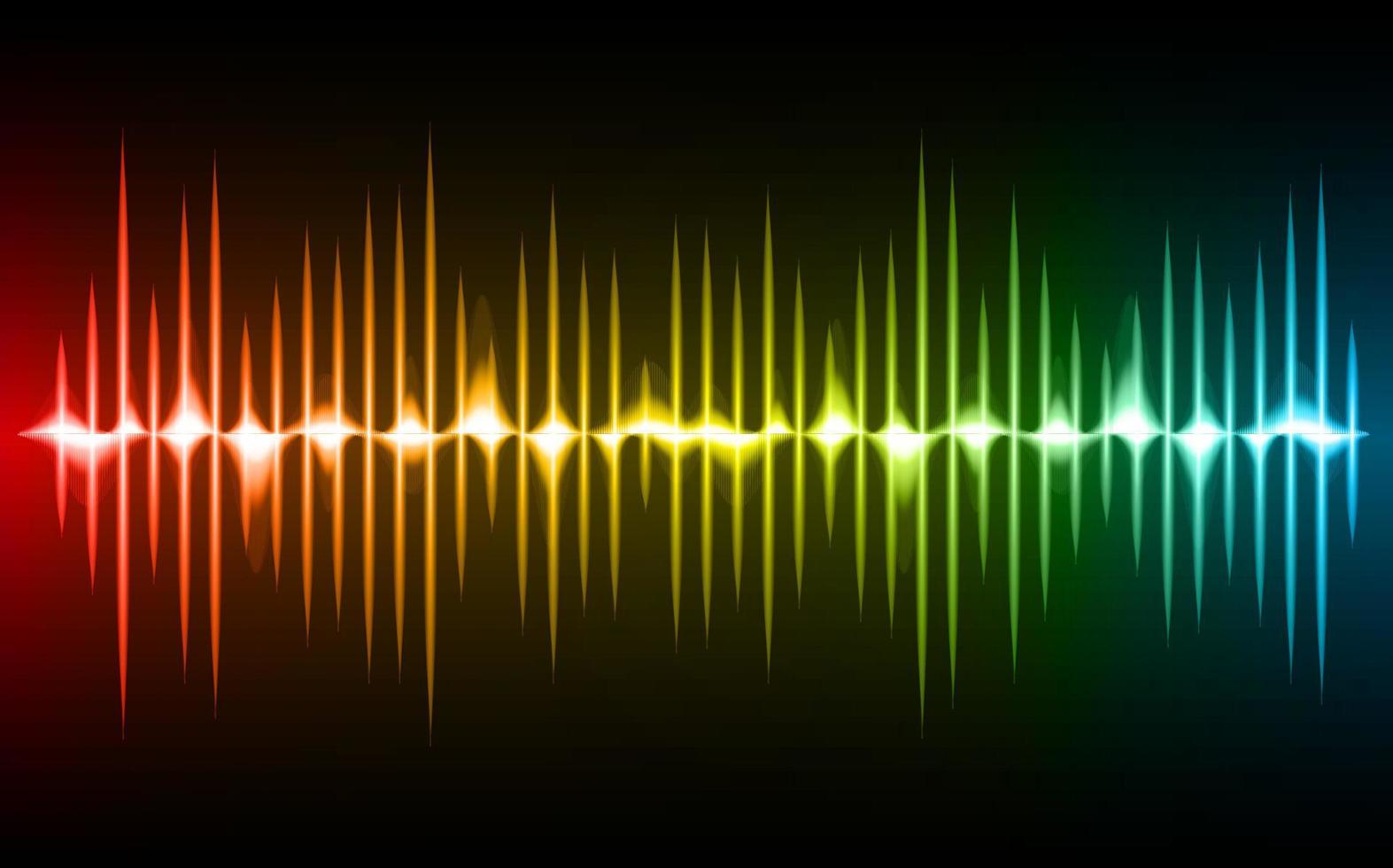 Sound waves oscillating dark light vector