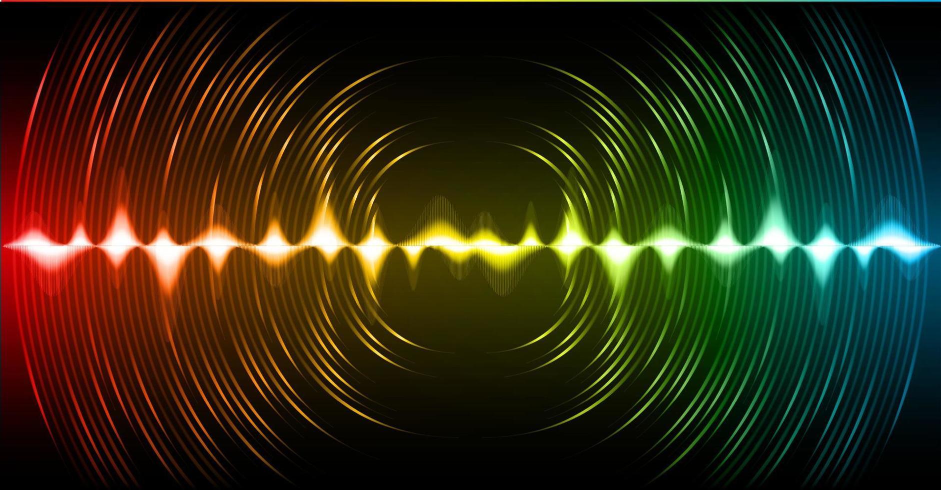 Sound waves oscillating dark light vector