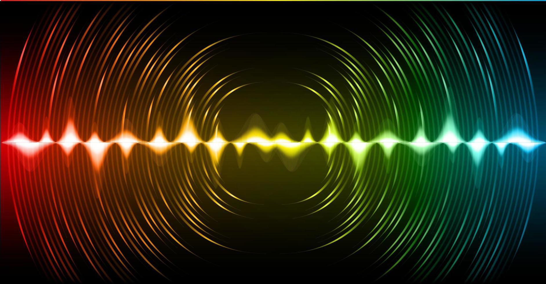 ondas de sonido oscilando luz oscura vector