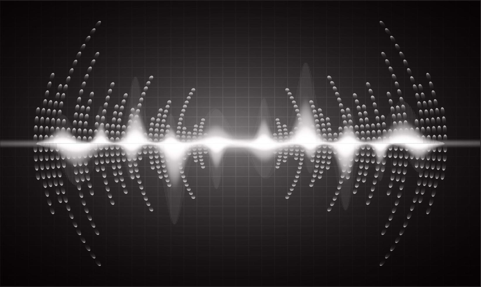 Sound waves oscillating dark light vector