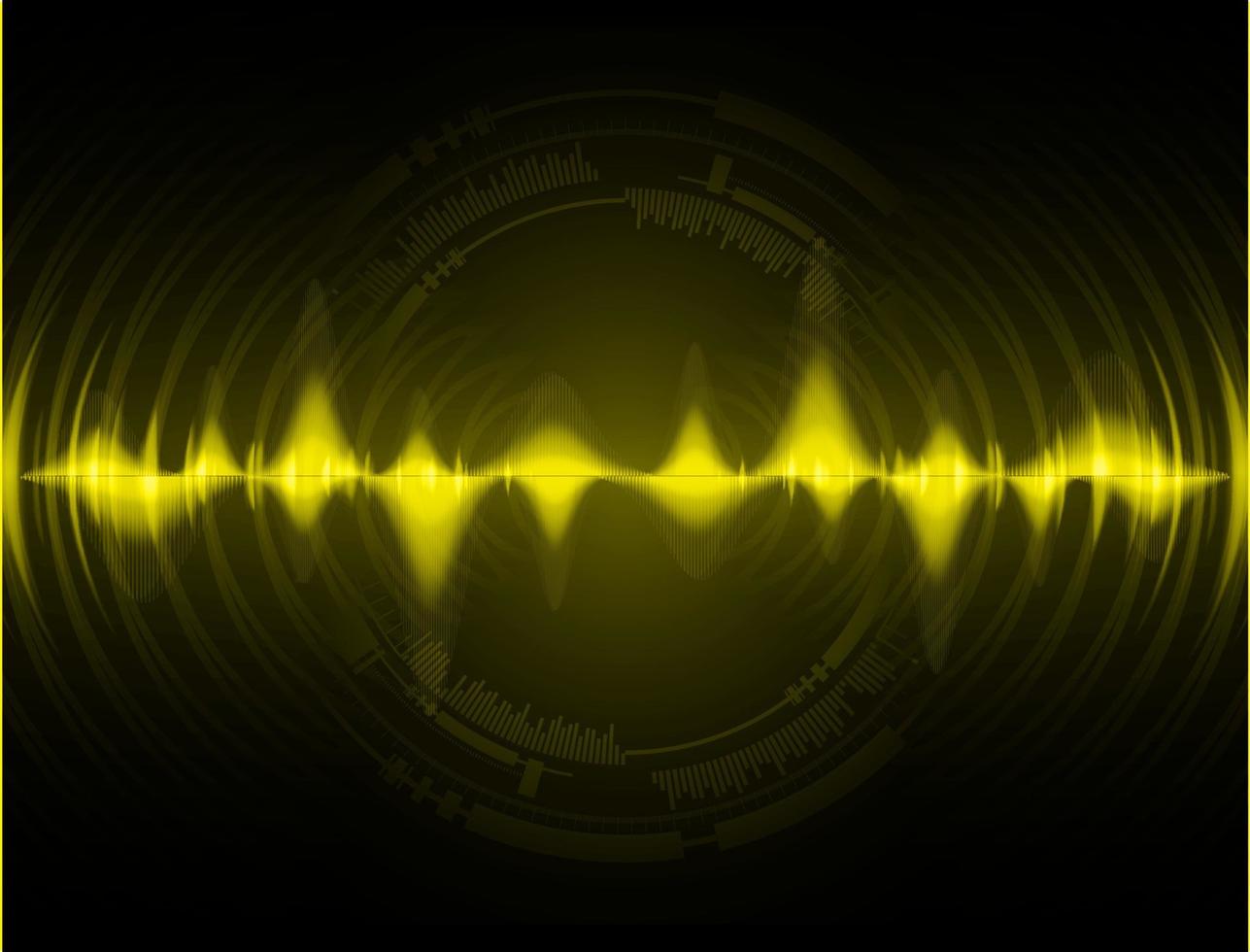 Sound waves oscillating dark light vector