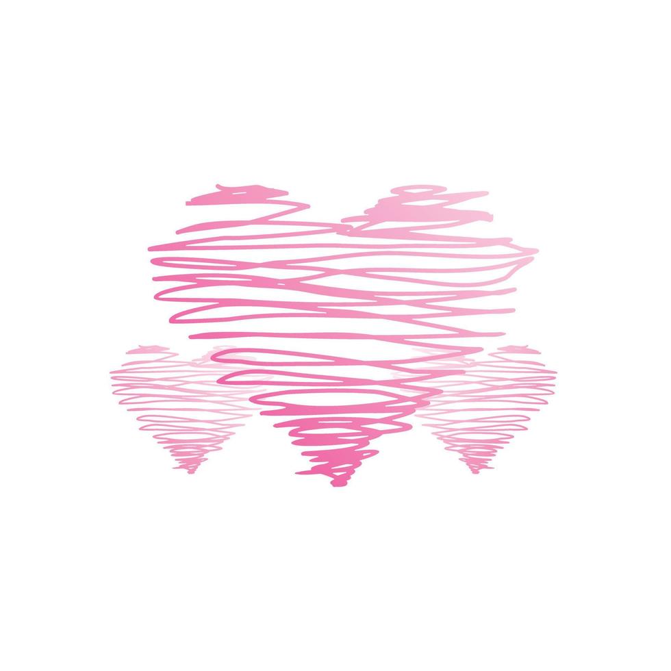 Abstract Pink Thread with Love Shape vector design
