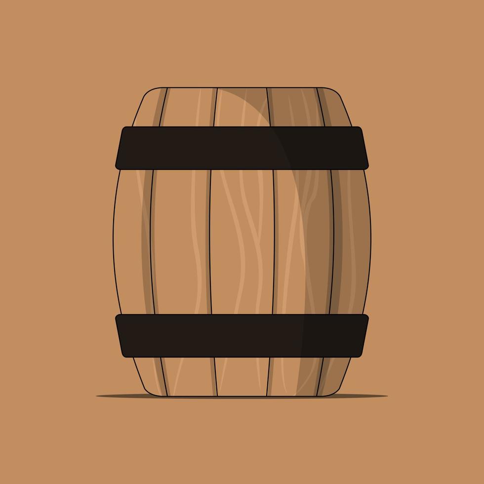 barril de madera en vector de dibujos animados 7630330 Vector en