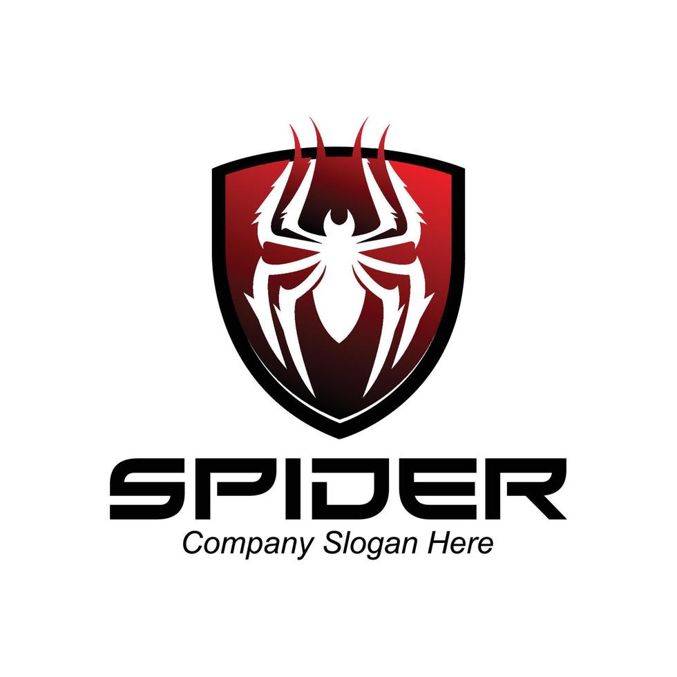 spider logo vector, animal design making a nest, and movie cartoon character vector