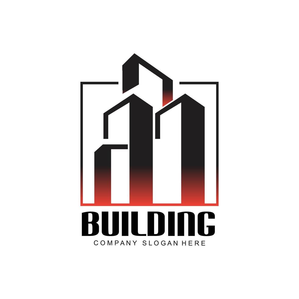 City Building Construction Logo Design Premium Quality Line Vector Illustration