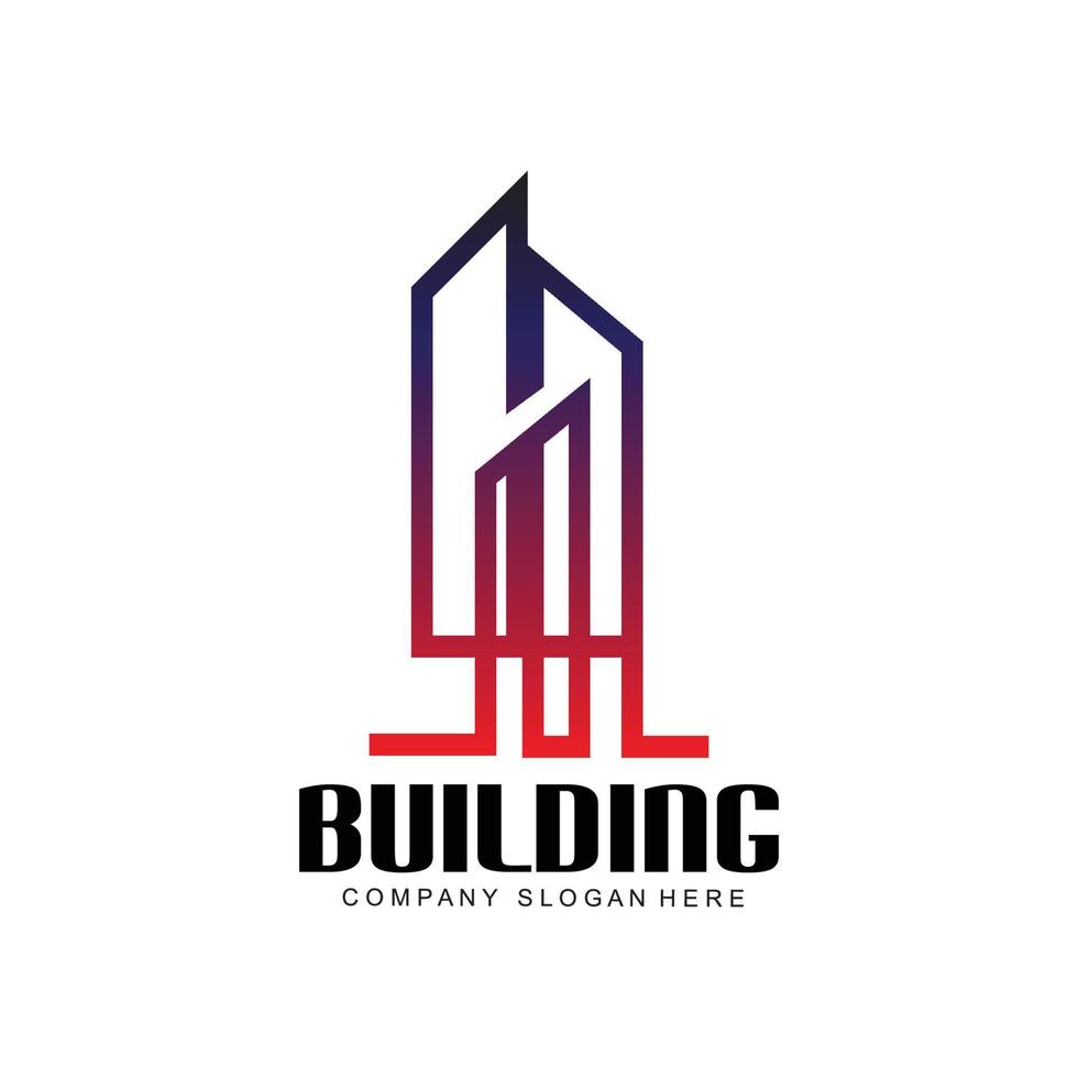 City Building Construction Logo Design Premium Quality Line Vector Illustration