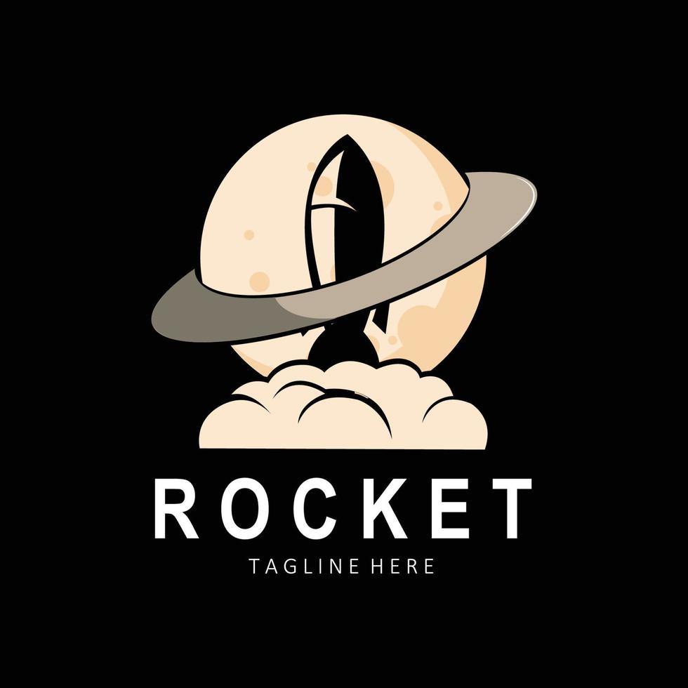 diseño de logotipo de cohete, vehículo de exploración espacial vector