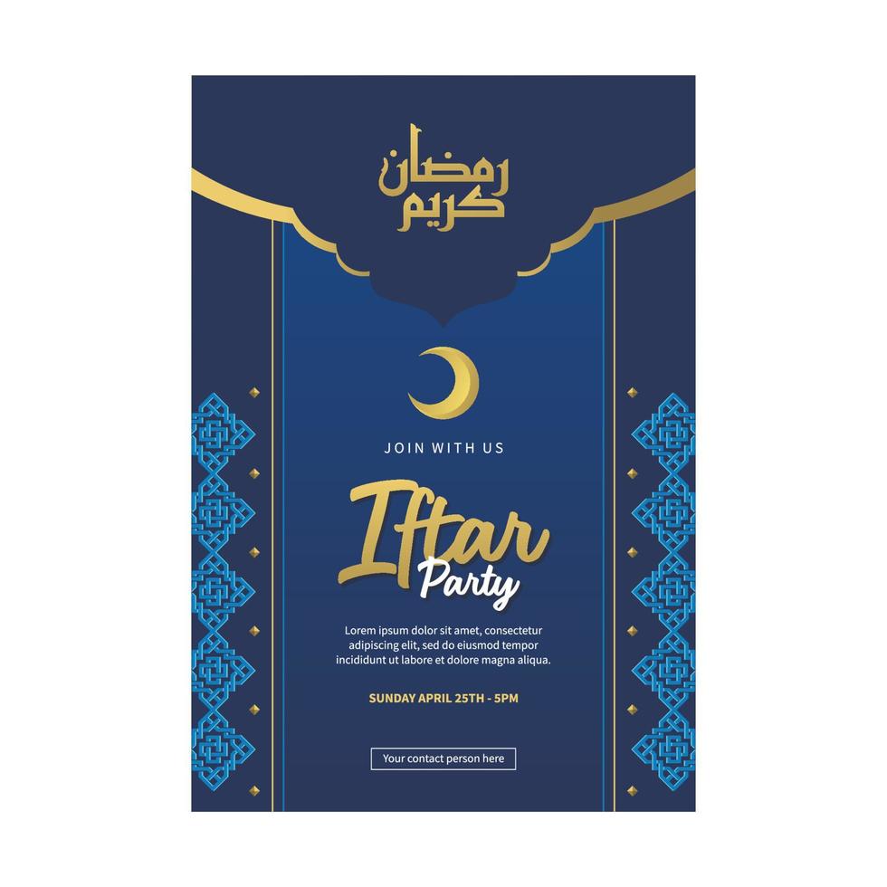 iftar poster template with moroccoan vibes design vector