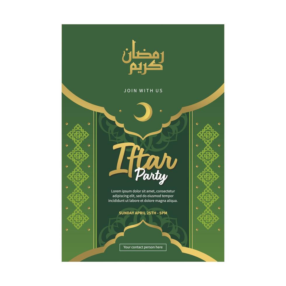 iftar poster template with moroccoan vibes design vector