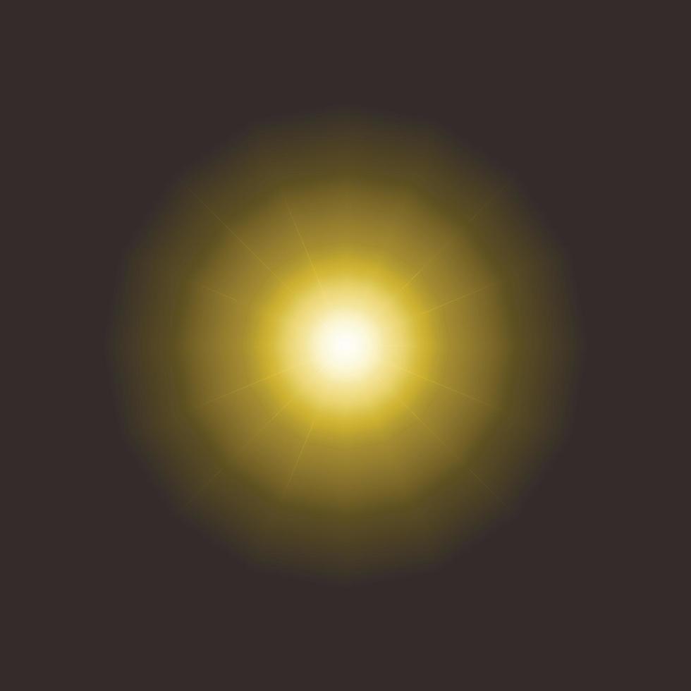 vector lens flare yellow on a dark background
