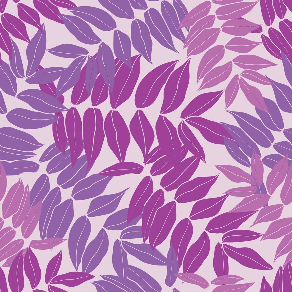 Beautiful leaves seamless pattern design. Vector hand-drawn blue leaves seamless pattern. Abstract trendy floral background. Pattern for wrapping paper or fabric.