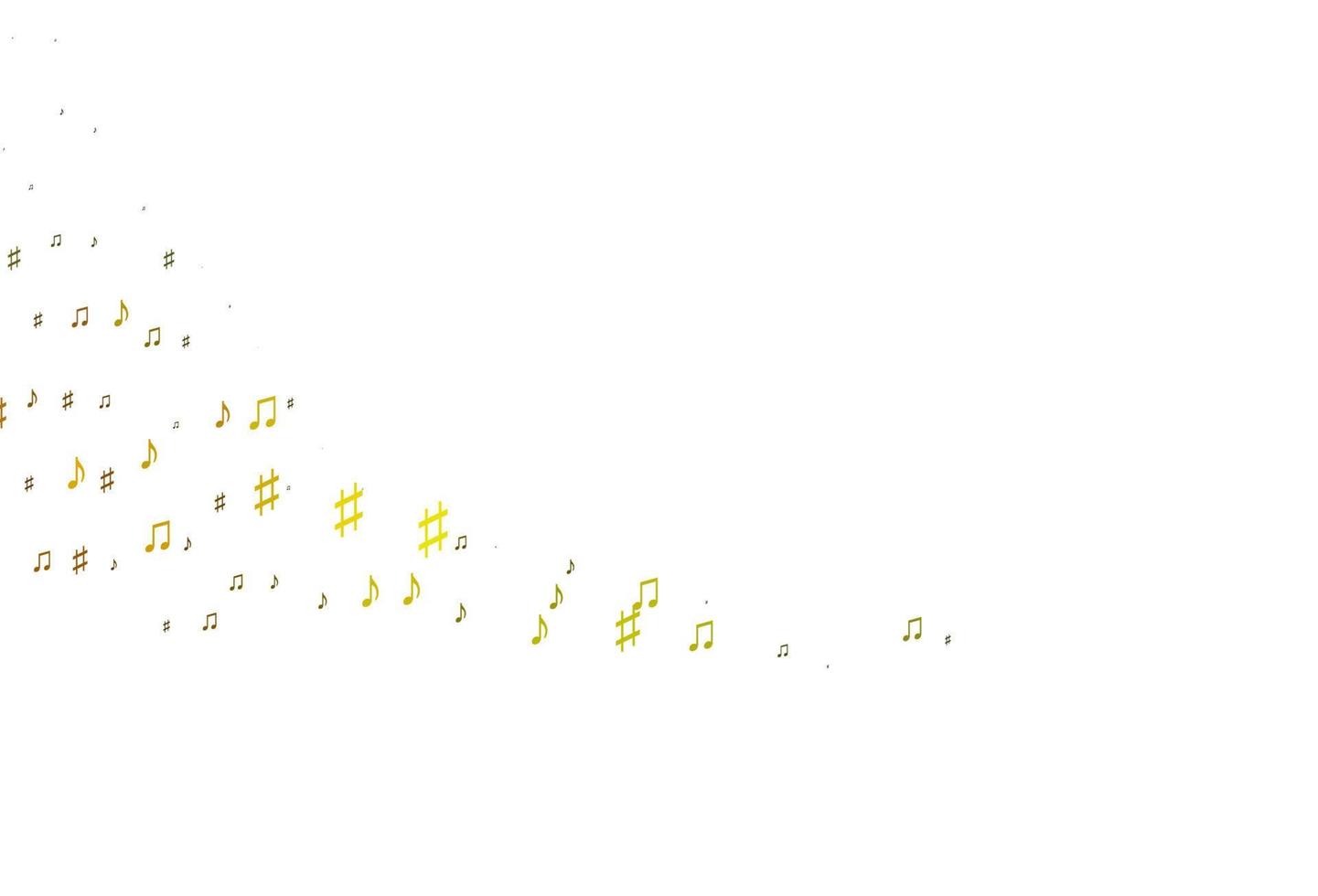Light Green, Yellow vector pattern with music elements.