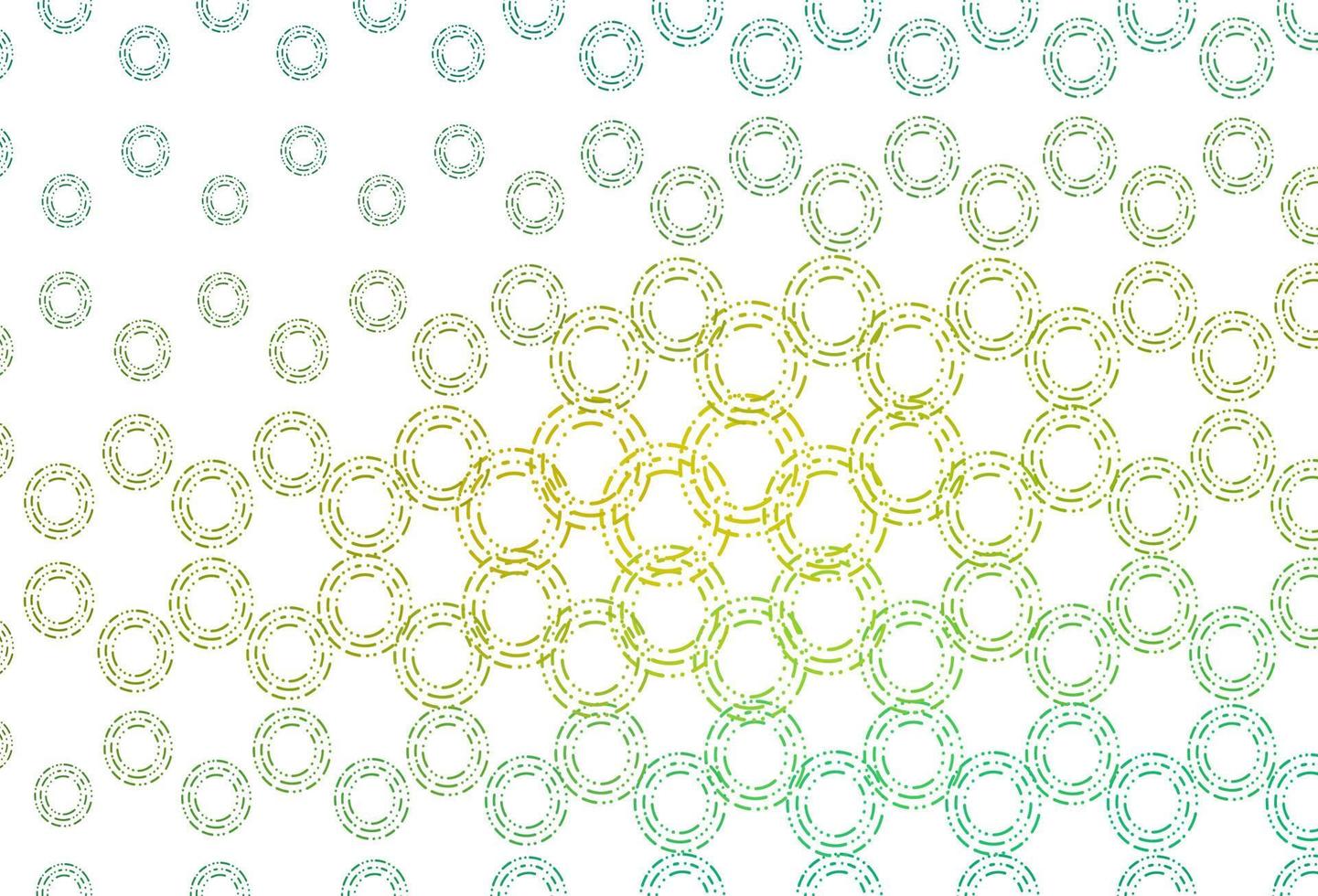 Light green, yellow vector background with bubbles.