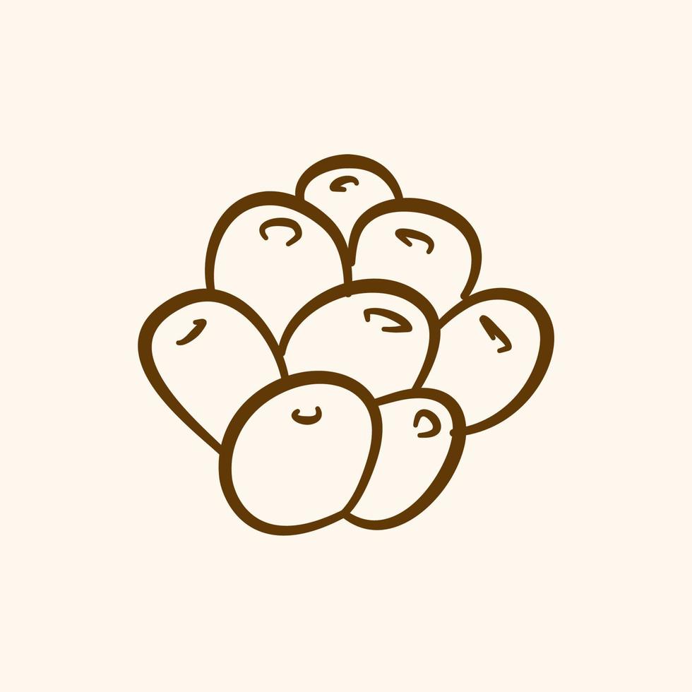 hand drawn of coffee beans, berry, coffee bean vector