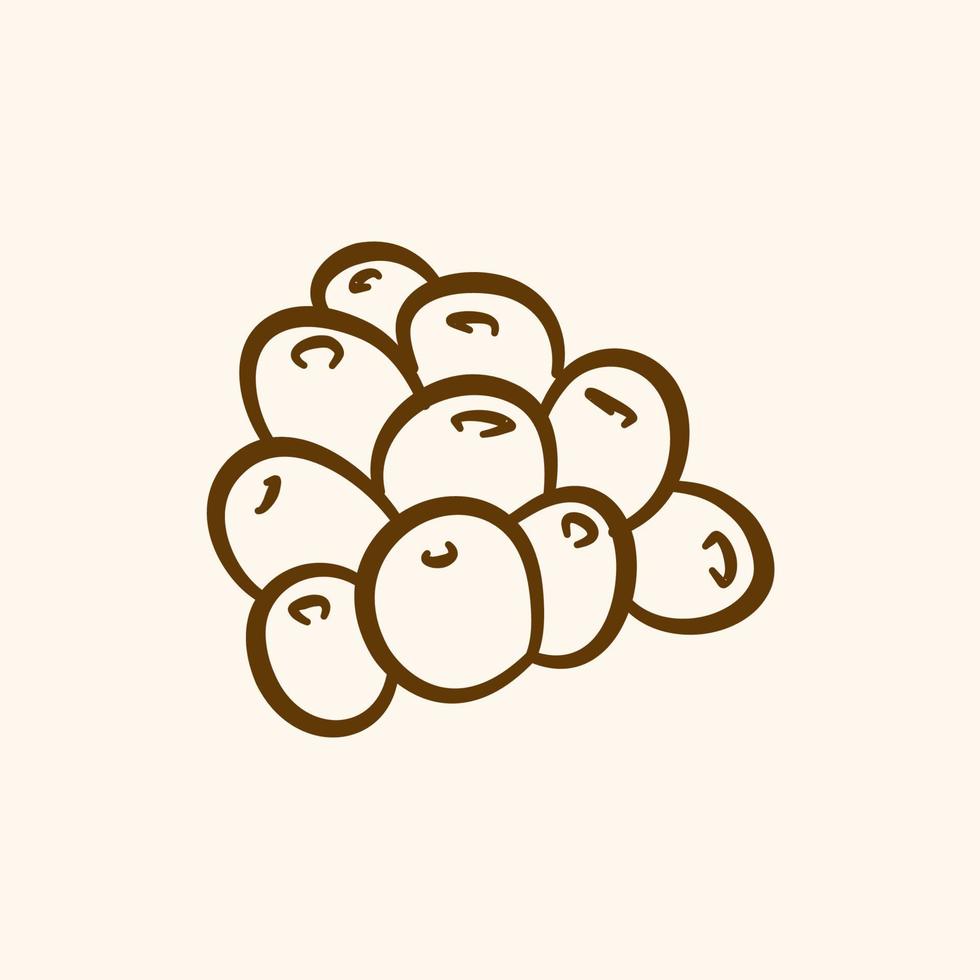 berry, hand drawn style of berry, coffee bean vector