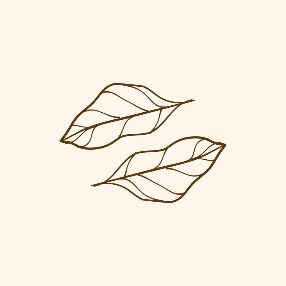 Leaf outline design, leaf, simple illustration of leaf for decoration vector