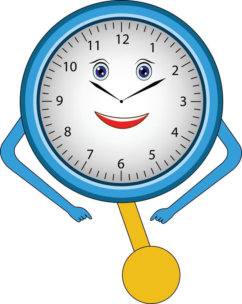 Cute Pendulum Wall Clock Vector Illustration Cartoon