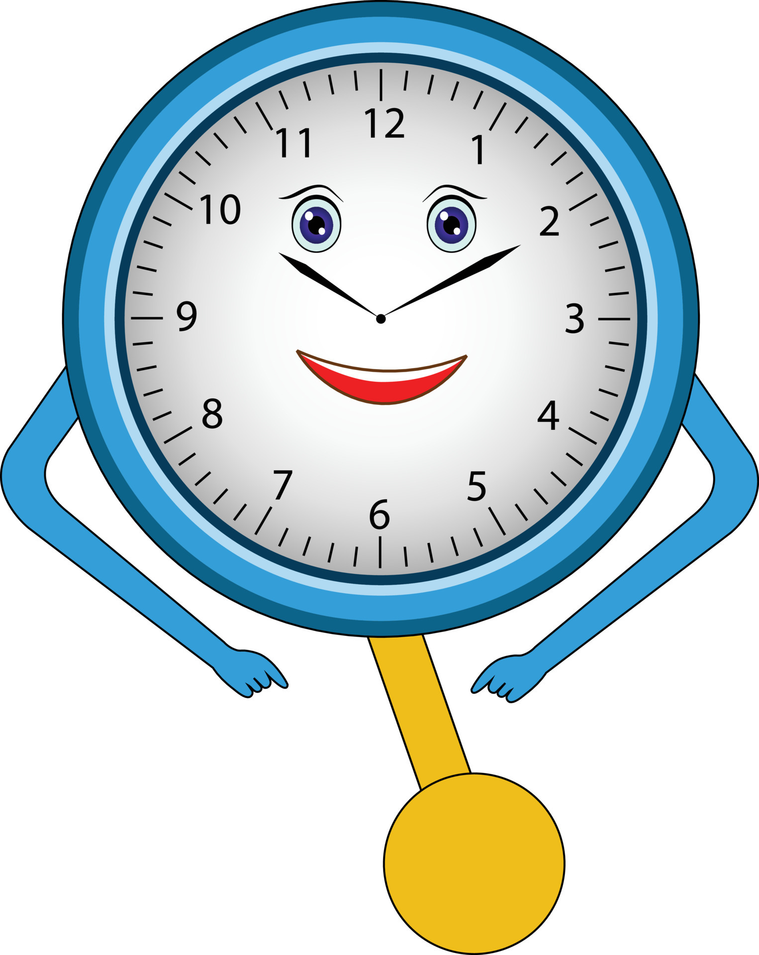Cute Pendulum Wall Clock Vector Illustration Cartoon 7630743 Vector Art at  Vecteezy