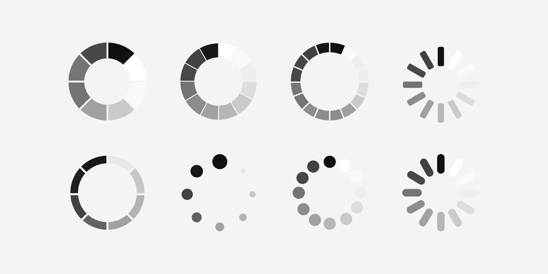 Set of loading icons. Isolated loading icon vector design.