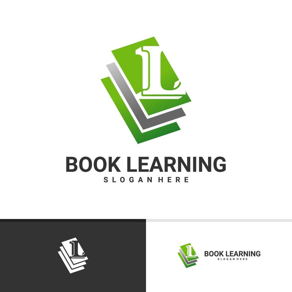 Letter L with Book logo vector template, Creative Book logo design concepts