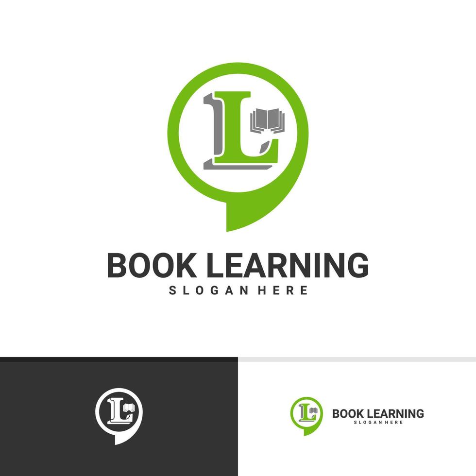 Letter L with Book logo vector template, Creative Book logo design concepts