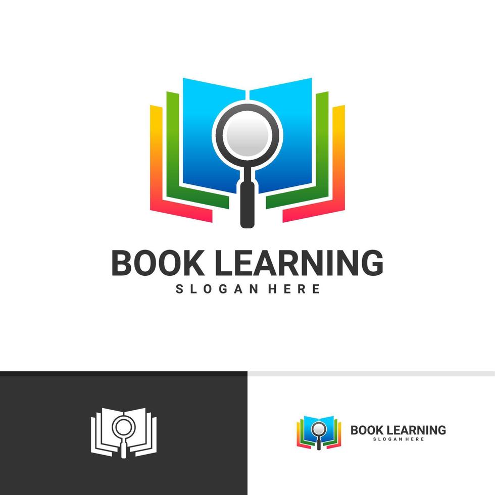 encontrar plantilla de vector de logotipo de libro, conceptos de diseño de logotipo de libro creativo